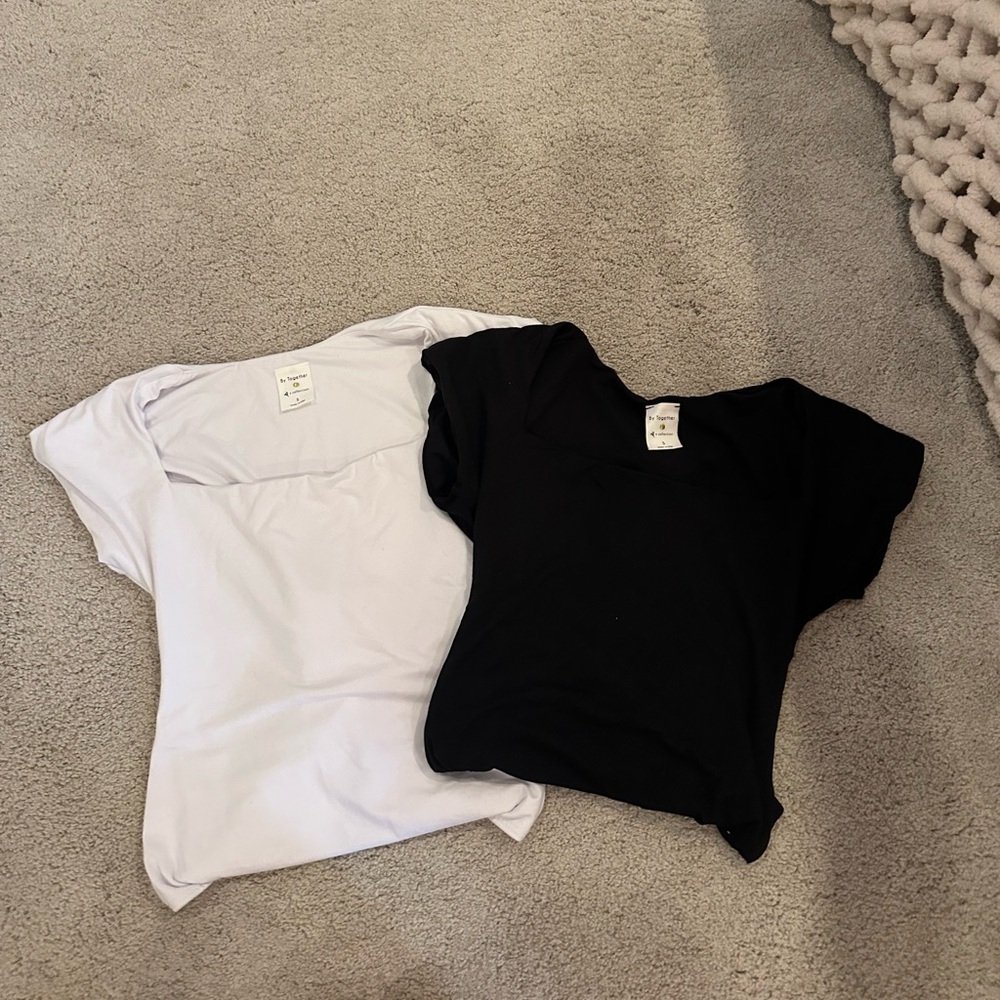 Black and White Short Sleeve Tops